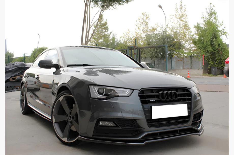 Audi A5 2007–2015 Priekšējā bampera lūpas uzlika DPT (S-Line, 2011-2015, melns spīdīgs) Image