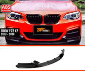 BMW 2. sērija F22/F23 2014–2021 DPT V-1 priekšējā lūpas uzlika (M Performance, melns spīdīgs) foto 1