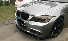 BMW 3. sērija E90/E91 2005–2011 Priekšējā bampera lūpa DPT V-1 (E90 M-Sport 2008-2011, spīdīgi melna) foto 1
