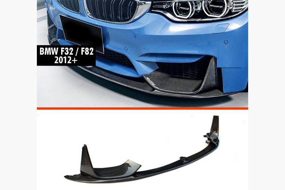 BMW 3. sērija F30/F31 2012–2019 Priekšējā bufera lūpa DPT V-3 (M3 F80, spīdīgi melna) Foto 1