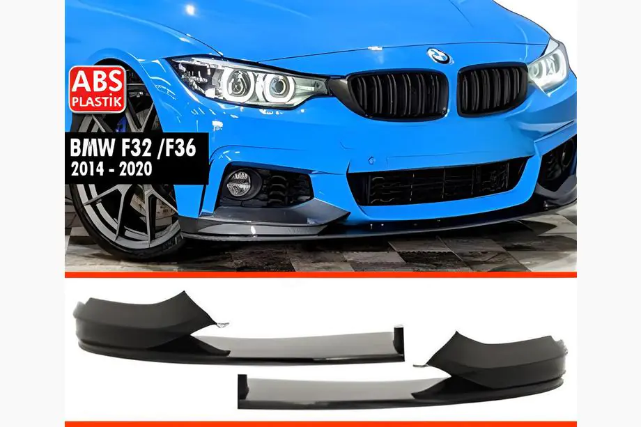 BMW 4 sērija F32/F33/F36 2012–2020 Priekšējā bufera lūpa DPT V-4 (M Technic, spīdīgi melna) Foto 1
