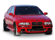 BMW 5. sērija E39 1996–2003 DPT priekšējās lūpas uzlika (M5, spīdīgi melna) foto 1
