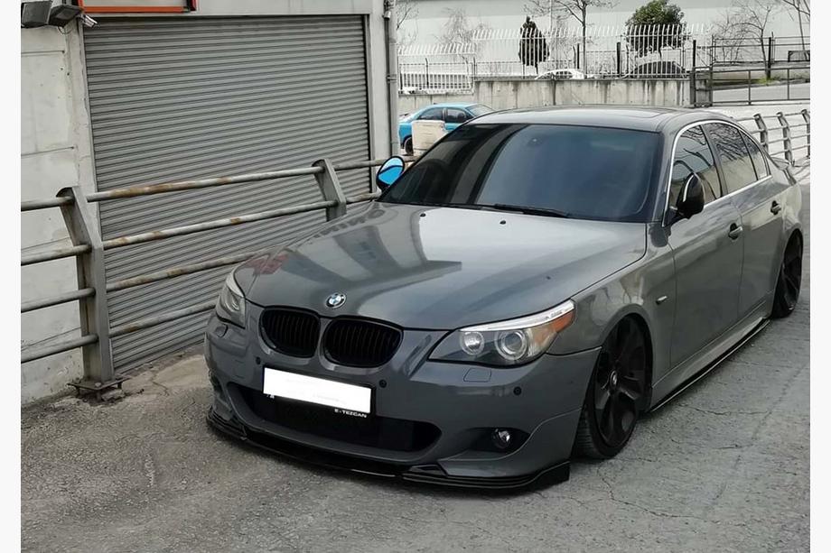 BMW 5. sērija E60/E61 2003–2010 DPT priekšējā bampera lūpa (M Sport/M Technic Hamann, spīdīgi melna) Foto 1