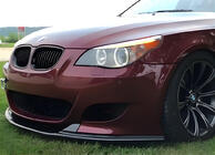 BMW 5. sērija E60/E61 2003–2010 Priekšējā lūpas uzlika DPT (bez spuriem, M5 Hamann, melns spīdīgs) foto 1