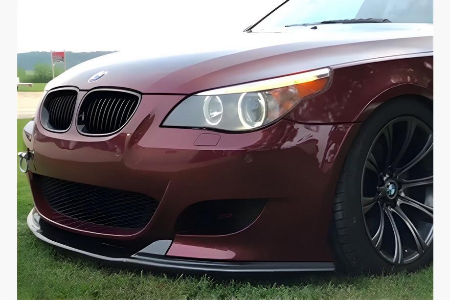 BMW 5. sērija E60/E61 2003–2010 Priekšējā lūpas uzlika DPT (bez spuriem, M5 Hamann, melns spīdīgs) Image