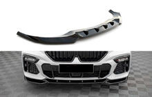 BMW X6 G06 2019–2027 DPT V-1 priekšējā bampera lūpas uzlika (M, melns spīdīgs) foto 1
