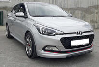 Hyundai I-20 2014–2020 DPT priekšējā bampera lip spoilers (spīdīgi melns) foto 1