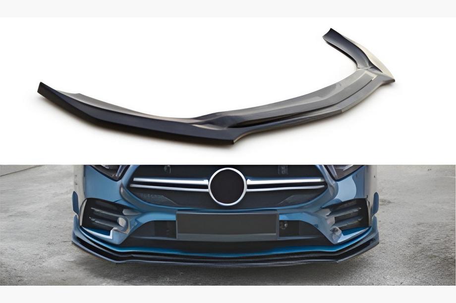 Mercedes A-class W177 2018– Priekšējā bufera lūpas uzlika DPT V-2 (spīdīgi melna) Image