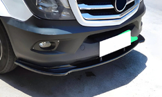 Mercedes Sprinter W906 2006–2018 DPT priekšējā bampera lip spoilers (spīdīgi melns) foto 1