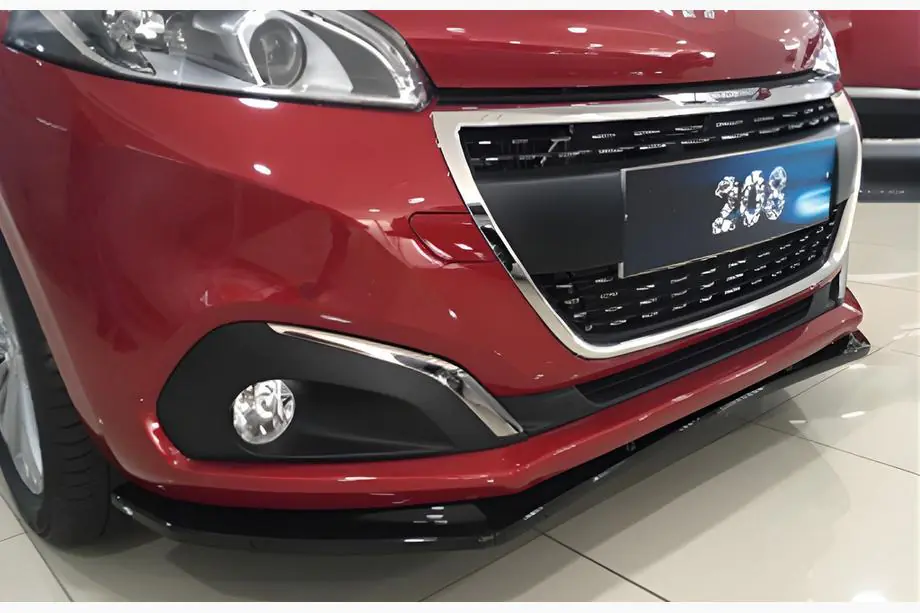 Peugeot 208 2012–2019 DPT priekšējā bampera lip spoilers (spīdīgi melns) Image