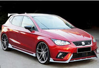 Seat Ibiza 2010–2017 Priekšējā bufera lūpas uzlika DPT V-2 (spīdīgi melna) foto 2