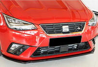 Seat Ibiza 2010–2017 Priekšējā bampera lip spoilers DPT V-4 (spīdīgi melns) foto 3