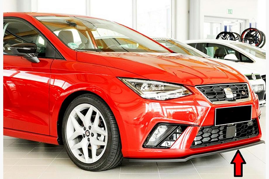 Seat Ibiza 2010–2017 Priekšējā bampera lip spoilers DPT V-4 (spīdīgi melns) Image