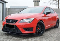 Seat Leon 2013–2020 Priekšējā bampera lūpas uzlika DPT (Cupra, 2013-2016, melns spīdīgs) foto 2