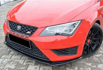 Seat Leon 2013–2020 Priekšējā bampera lūpas uzlika DPT (Cupra, 2013-2016, melns spīdīgs) foto 1