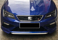 Seat Leon 2013–2020 Priekšējā bufera lūpas uzlika DPT V-1 (2017-2020, melns spīdīgs) foto 2