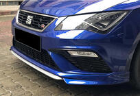 Seat Leon 2013–2020 Priekšējā bufera lūpas uzlika DPT V-1 (2017-2020, melns spīdīgs) foto 3
