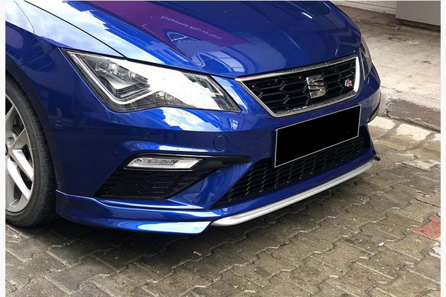 Seat Leon 2013–2020 Priekšējā bufera lūpas uzlika DPT V-1 (2017-2020, melns spīdīgs) Image