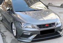 Seat Leon 2013–2020 DPT V-2 priekšējā bufera lūpa (2017-2020, melns spīdīgs) foto 1
