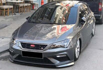 Seat Leon 2013–2020 DPT V-2 priekšējā bufera lūpa (2017-2020, melns spīdīgs) foto 2