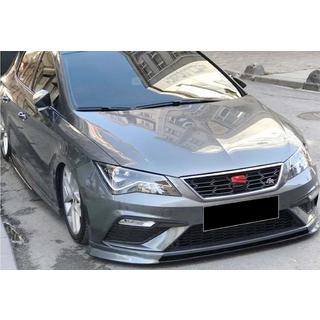 DPT V-2 priekšējā bufera lūpa (2017-2020, melns spīdīgs) Seat Leon 2013–2020 foto 1