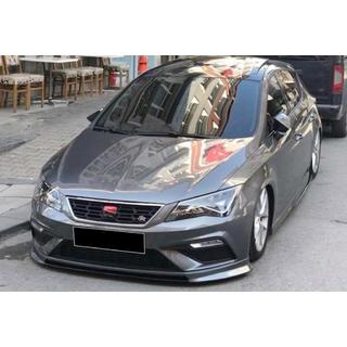 DPT V-2 priekšējā bufera lūpa (2017-2020, melns spīdīgs) Seat Leon 2013–2020 foto 2