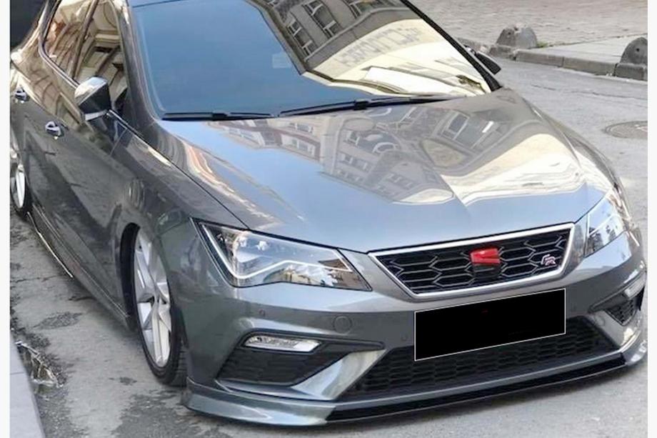 Seat Leon 2013–2020 DPT V-2 priekšējā bufera lūpa (2017-2020, melns spīdīgs) Image