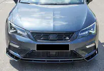Seat Leon 2013–2020 Priekšējā bufera lūpa DPT V-3 (2017-2020, spīdīgi melna) foto 3