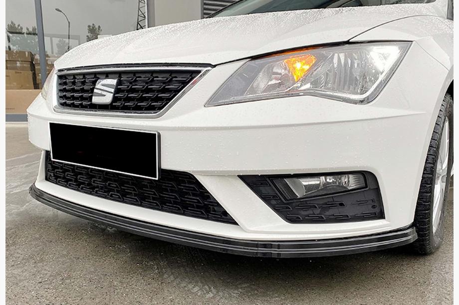 Seat Leon 2013–2020 Priekšējā bampera lūpas spoilers DPT V-4 (2017-2020, spīdīgi melns) Image