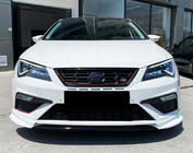 Seat Leon 2013–2020 DPT V-3 priekšējais lipa spoilers (2013-2016, melns spīdīgs) foto 2