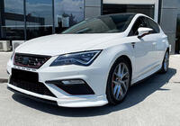 Seat Leon 2013–2020 DPT V-3 priekšējais lipa spoilers (2013-2016, melns spīdīgs) foto 3