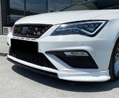 Seat Leon 2013–2020 DPT V-3 priekšējais lipa spoilers (2013-2016, melns spīdīgs) foto 1