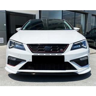DPT V-3 priekšējais lipa spoilers (2013-2016, melns spīdīgs) Seat Leon 2013–2020 foto 2