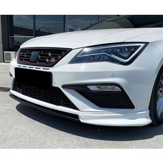 DPT V-3 priekšējais lipa spoilers (2013-2016, melns spīdīgs) Seat Leon 2013–2020 foto 1