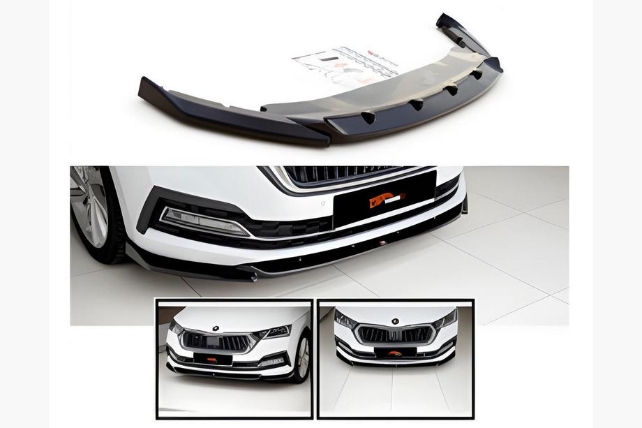 Skoda Octavia IV A8 2020– DPT priekšējā bampera lip spoilers (spīdīgi melns) Foto 2