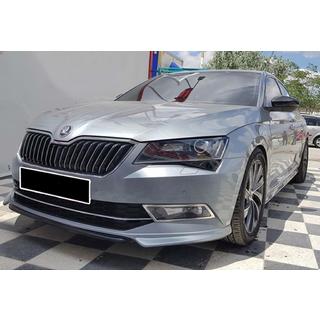 Priekšējā bufera lūpas uzlika DPT V-1 (2015-2020, melns spīdīgs) Skoda Superb 2015–2024 foto 4