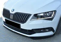 Skoda Superb 2015–2024 DPT V-2 priekšējās lūpas uzlika (2015-2020, spīdīgi melna) foto 2