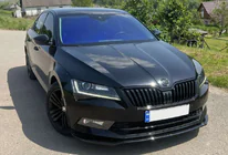 Skoda Superb 2015–2024 DPT V-2 priekšējās lūpas uzlika (2015-2020, spīdīgi melna) foto 13