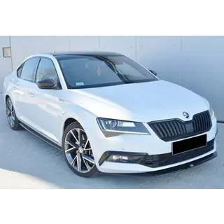Priekšējā bampera lūpas spoileris DPT V-4 (2015-2020, spīdīgi melns) Skoda Superb 2015–2024 foto 1
