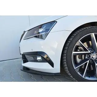 Priekšējā bampera lūpas spoileris DPT V-4 (2015-2020, spīdīgi melns) Skoda Superb 2015–2024 foto 3
