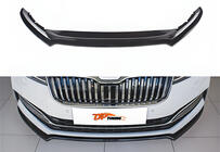Skoda Superb 2015–2024 Priekšējā bampera lūpas spoilers DPT V-4 (2021-, spīdīgi melns) foto 1