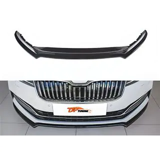 Priekšējā bampera lūpas spoilers DPT V-4 (2021-, spīdīgi melns) Skoda Superb 2015–2024 foto 1