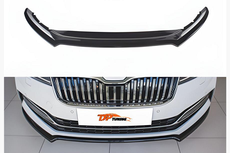 Skoda Superb 2015–2024 Priekšējā bampera lūpas spoilers DPT V-4 (2021-, spīdīgi melns) Image