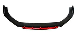 Universāla priekšējā bampera lūpa (lip spoileris) DPT Red V-2 (ABS, spīdīgi melna) foto 1
