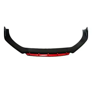 Universāla priekšējā bampera lūpa (lip spoileris) DPT Red V-2 (ABS, spīdīgi melna)