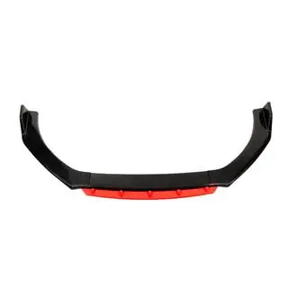 Universāla priekšējā bampera lūpa (lip spoileris) DPT Red V-2 (ABS, spīdīgi melna) foto 1