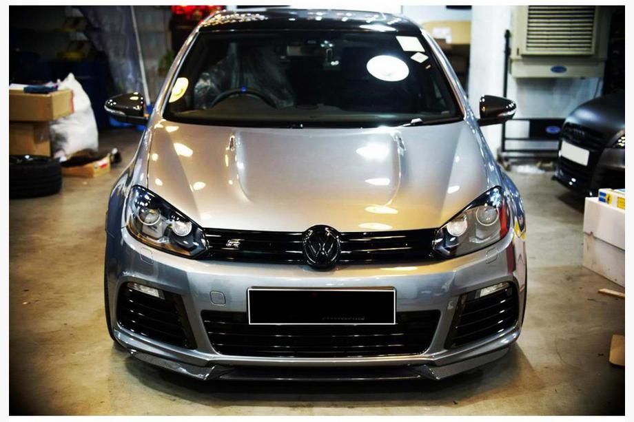 Volkswagen Golf 6 2008–2014 Priekšējā lip uzlika DPT V-1 (melns spīdīgs) Image