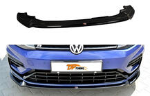 Volkswagen Golf 7/E-Golf 2012–2020 Priekšējā bufera lūpa DPT V-3 (R / R-Line HB, 2017-2019, melns spīdīgs) foto 1
