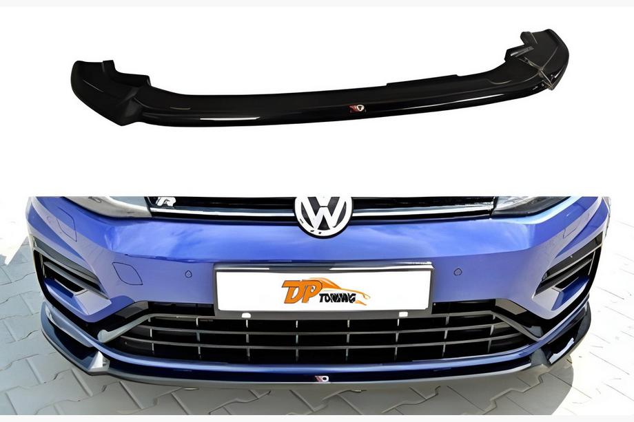 Volkswagen Golf 7/E-Golf 2012–2020 Priekšējā bufera lūpa DPT V-3 (R / R-Line HB, 2017-2019, melns spīdīgs) Image
