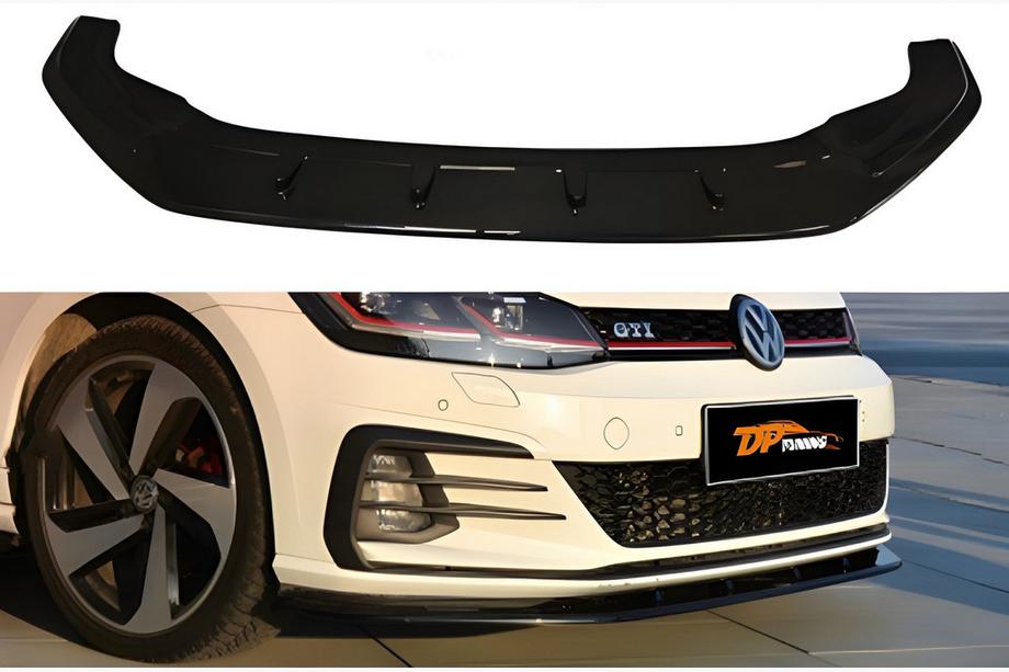 Volkswagen Golf 7/E-Golf 2012–2020 Priekšējā lūpas uzlika DPT V-1 (GTI, 2017-2019, melns spīdīgs) Image